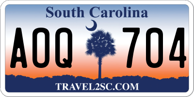 SC license plate AOQ704