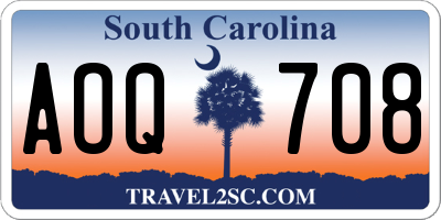 SC license plate AOQ708