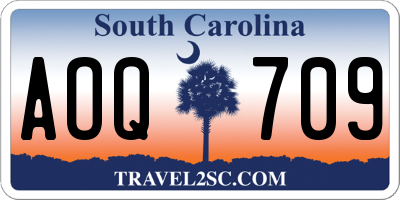 SC license plate AOQ709