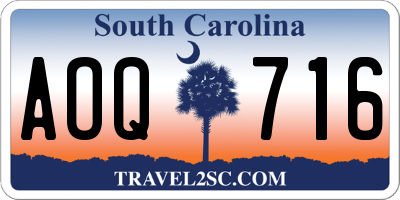 SC license plate AOQ716