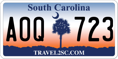SC license plate AOQ723