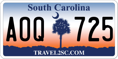 SC license plate AOQ725