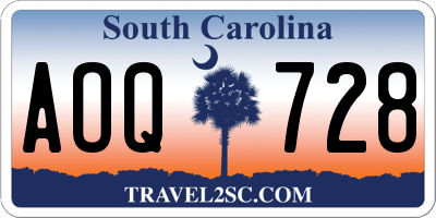 SC license plate AOQ728