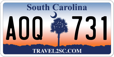 SC license plate AOQ731