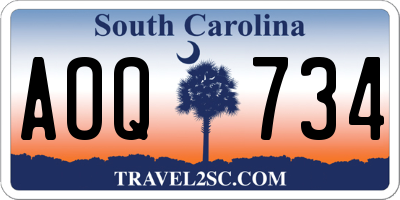 SC license plate AOQ734