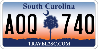 SC license plate AOQ740