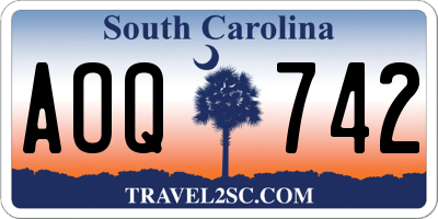 SC license plate AOQ742