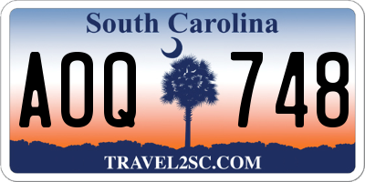 SC license plate AOQ748