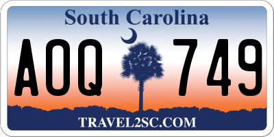 SC license plate AOQ749