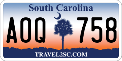 SC license plate AOQ758