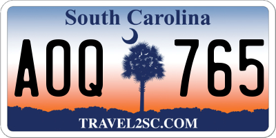 SC license plate AOQ765