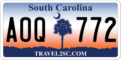 SC license plate AOQ772