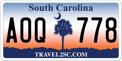 SC license plate AOQ778