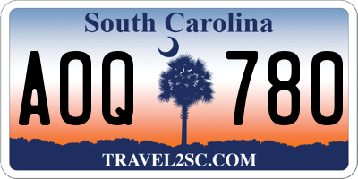 SC license plate AOQ780