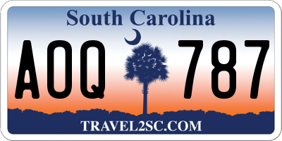SC license plate AOQ787