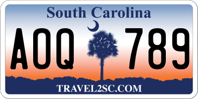 SC license plate AOQ789