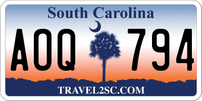 SC license plate AOQ794