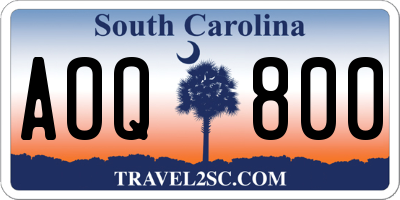 SC license plate AOQ800