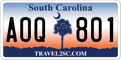 SC license plate AOQ801