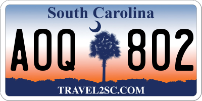 SC license plate AOQ802