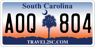 SC license plate AOQ804