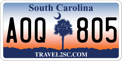 SC license plate AOQ805