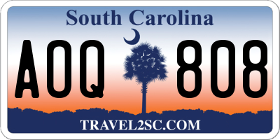 SC license plate AOQ808