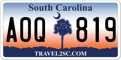 SC license plate AOQ819