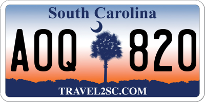 SC license plate AOQ820
