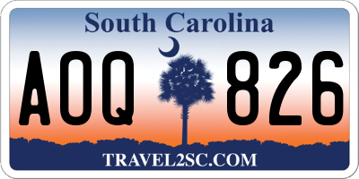 SC license plate AOQ826