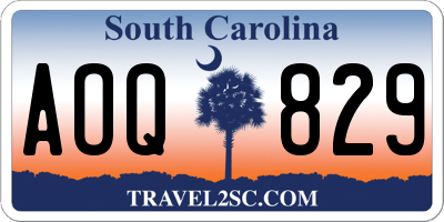 SC license plate AOQ829