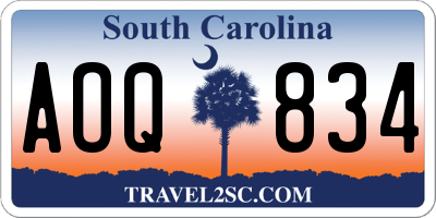 SC license plate AOQ834