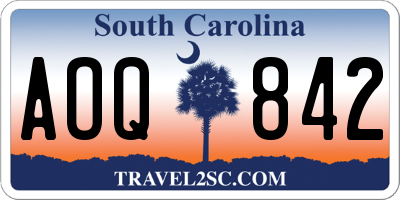 SC license plate AOQ842