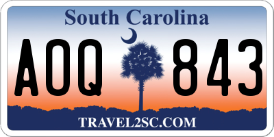 SC license plate AOQ843
