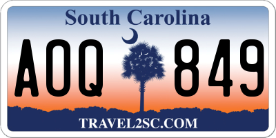 SC license plate AOQ849
