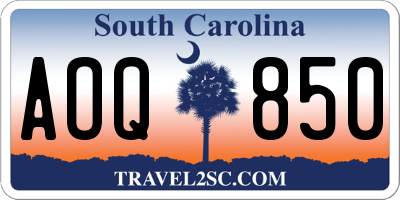 SC license plate AOQ850