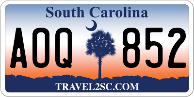 SC license plate AOQ852