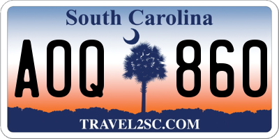 SC license plate AOQ860