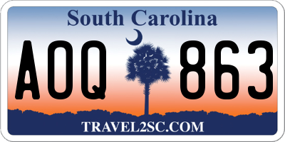 SC license plate AOQ863