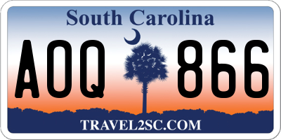 SC license plate AOQ866