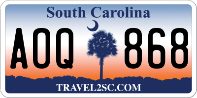 SC license plate AOQ868