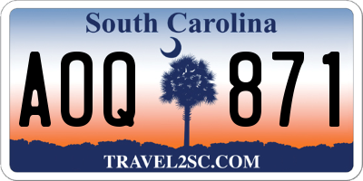 SC license plate AOQ871