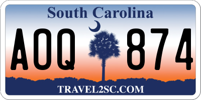 SC license plate AOQ874