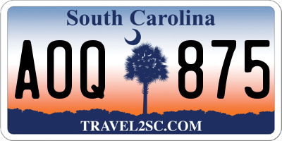 SC license plate AOQ875