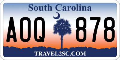 SC license plate AOQ878