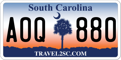 SC license plate AOQ880