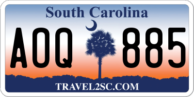 SC license plate AOQ885