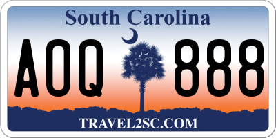 SC license plate AOQ888