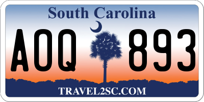 SC license plate AOQ893