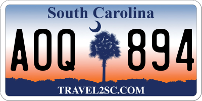 SC license plate AOQ894